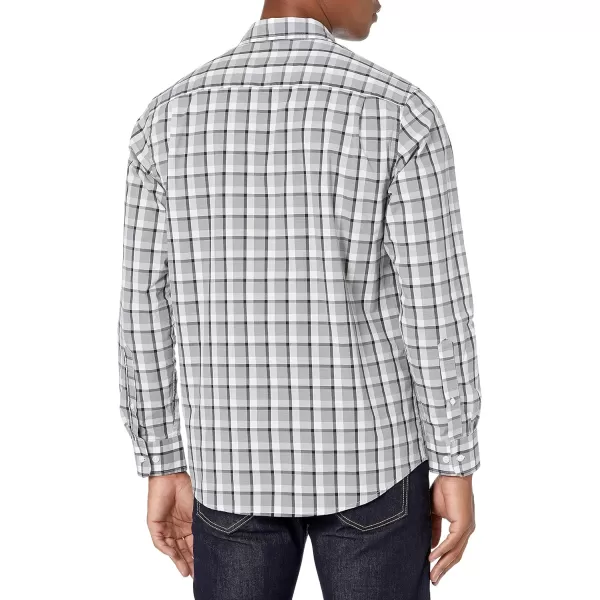 Amazon Essentials Mens RegularFit LongSleeve Casual Poplin ShirtGrey Plaid