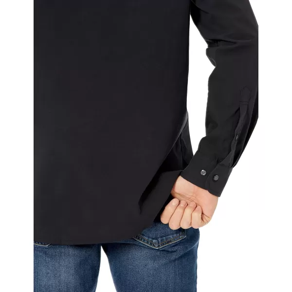 Amazon Essentials Mens RegularFit LongSleeve Casual Poplin ShirtWashed Black