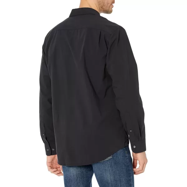 Amazon Essentials Mens RegularFit LongSleeve Casual Poplin ShirtWashed Black