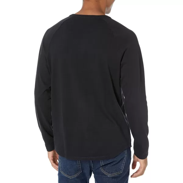 Amazon Essentials Mens RegularFit LongSleeve Henley Shirt Available in Big amp TallBlack