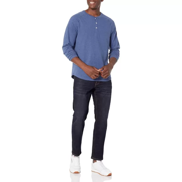 Amazon Essentials Mens RegularFit LongSleeve Henley Shirt Available in Big amp TallBlue Heather
