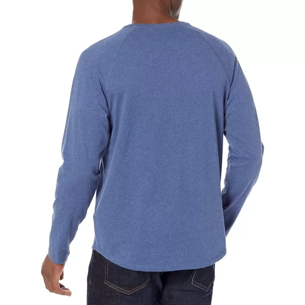 Amazon Essentials Mens RegularFit LongSleeve Henley Shirt Available in Big amp TallBlue Heather