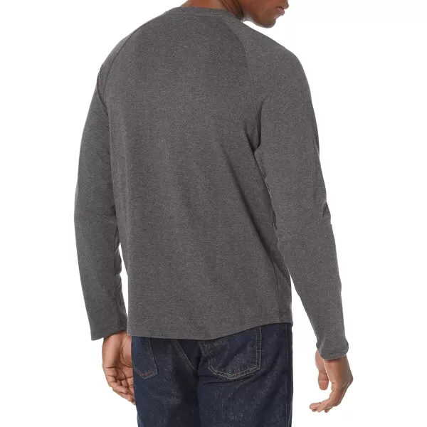 Amazon Essentials Mens RegularFit LongSleeve Henley Shirt Available in Big amp TallCharcoal Heather