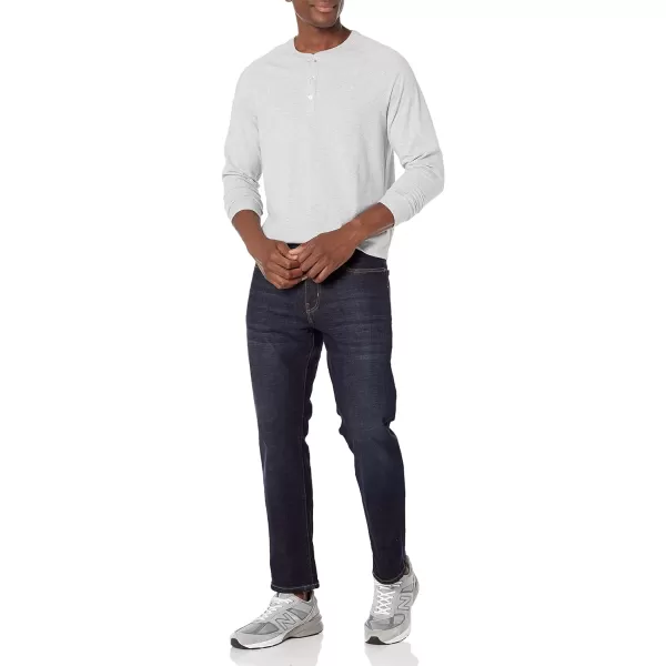Amazon Essentials Mens RegularFit LongSleeve Henley Shirt Available in Big amp TallLight Grey Heather