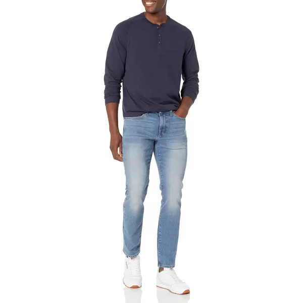 Amazon Essentials Mens RegularFit LongSleeve Henley Shirt Available in Big amp TallNavy