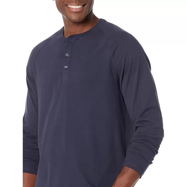 Amazon Essentials Mens RegularFit LongSleeve Henley Shirt Available in Big amp TallNavy