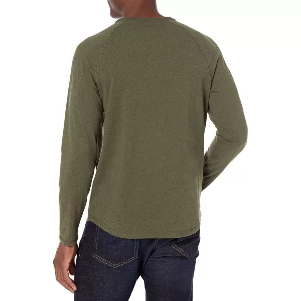 Amazon Essentials Mens RegularFit LongSleeve Henley Shirt Available in Big amp TallOlive Heather