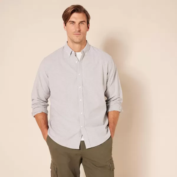 Amazon Essentials Mens RegularFit LongSleeve Oxford ShirtGrey