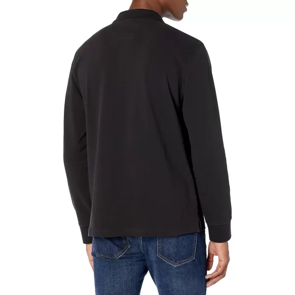 Amazon Essentials Mens RegularFit LongSleeve Pique PoloBlack