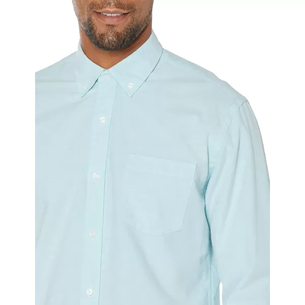 Amazon Essentials Mens RegularFit LongSleeve Pocket Oxford ShirtAqua Blue