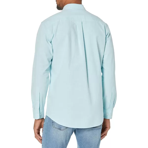 Amazon Essentials Mens RegularFit LongSleeve Pocket Oxford ShirtAqua Blue