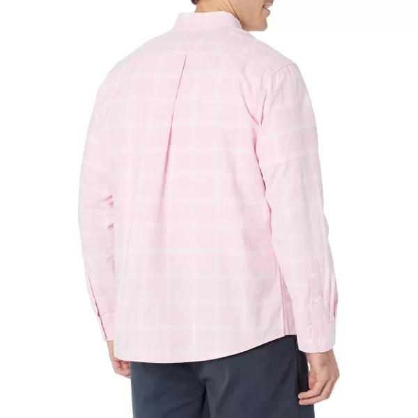 Amazon Essentials Mens RegularFit LongSleeve Pocket Oxford ShirtPink Windowpane