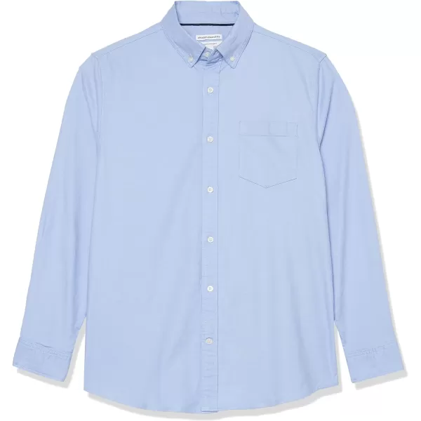 Amazon Essentials Mens RegularFit LongSleeve Pocket Stretch Oxford Shirt Available in Big amp TallPowder Blue