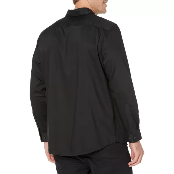 Amazon Essentials Mens RegularFit LongSleeve Stretch Dress ShirtBlack