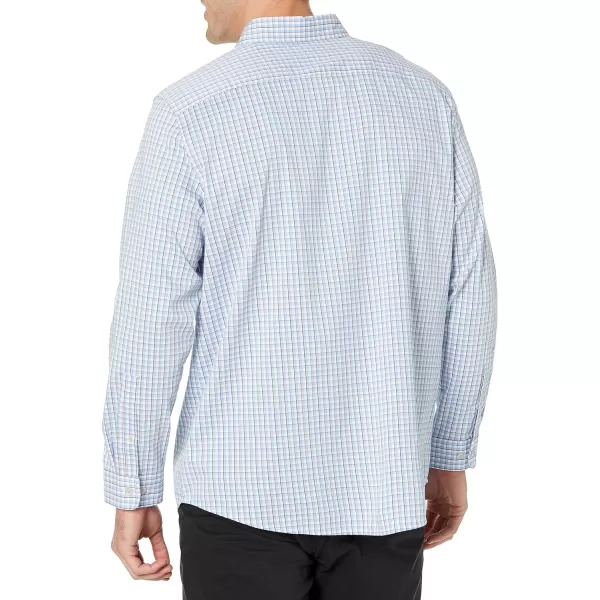 Amazon Essentials Mens RegularFit LongSleeve Stretch Dress ShirtBlue White Grid Check