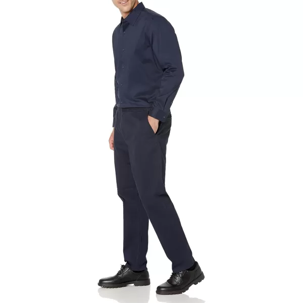 Amazon Essentials Mens RegularFit LongSleeve Stretch Dress ShirtNavy