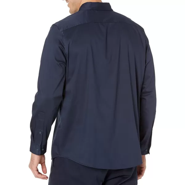 Amazon Essentials Mens RegularFit LongSleeve Stretch Dress ShirtNavy