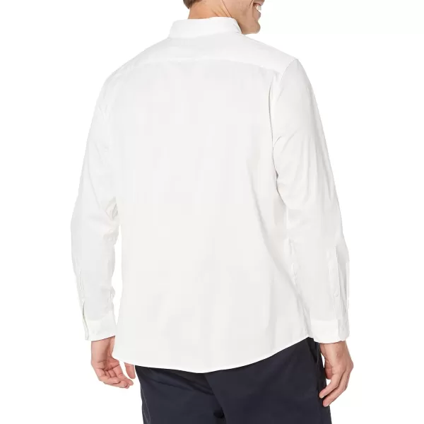 Amazon Essentials Mens RegularFit LongSleeve Stretch Dress ShirtWhite