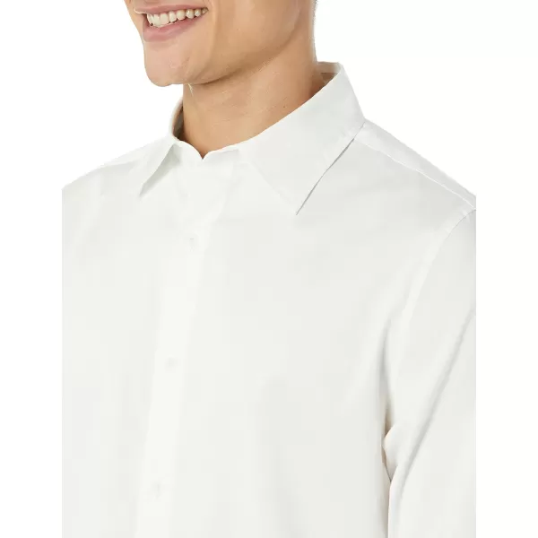 Amazon Essentials Mens RegularFit LongSleeve Stretch Dress ShirtWhite