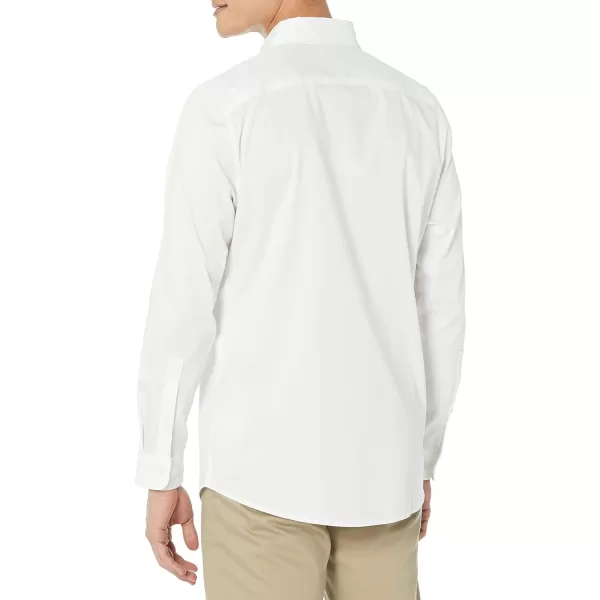 Amazon Essentials Mens RegularFit LongSleeve Stretch Dress ShirtWhite