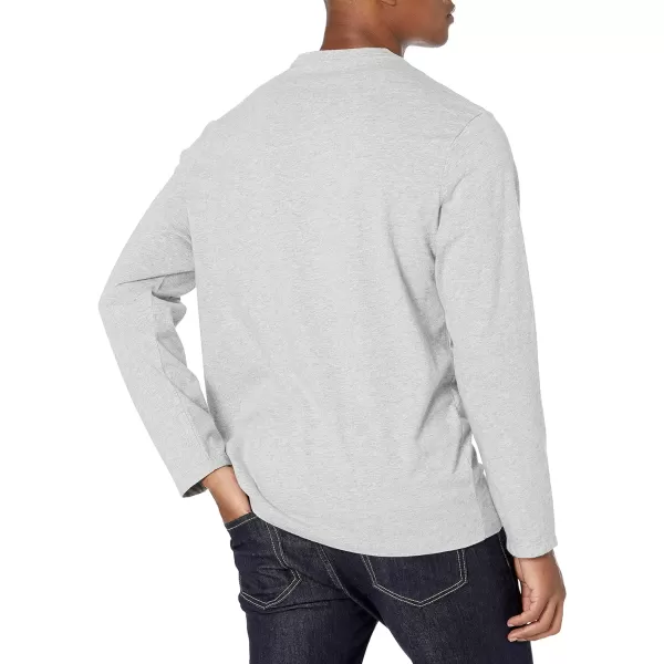 Amazon Essentials Mens RegularFit LongSleeve TShirtLight Grey Heather No Pocket