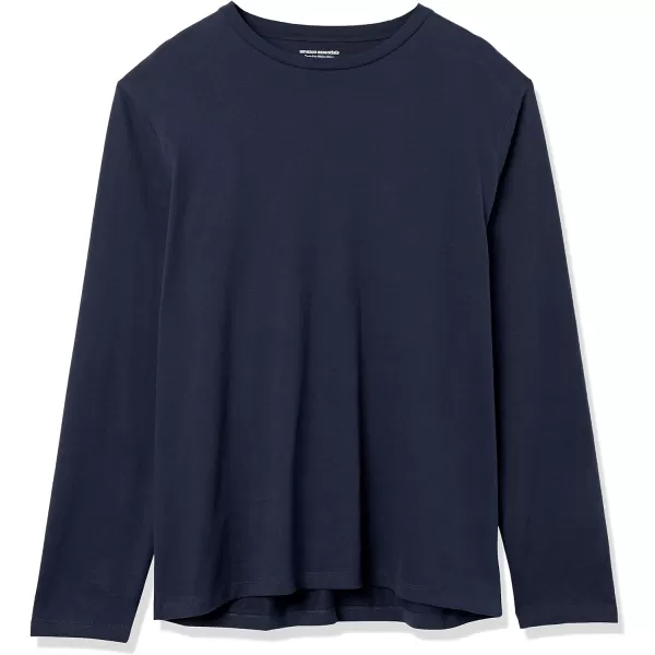 Amazon Essentials Mens RegularFit LongSleeve TShirtNavy No Pocket