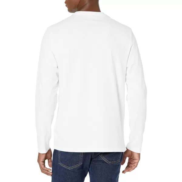 Amazon Essentials Mens RegularFit LongSleeve TShirtWhite Pocket