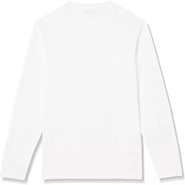 Amazon Essentials Mens RegularFit LongSleeve TShirtWhite Pocket