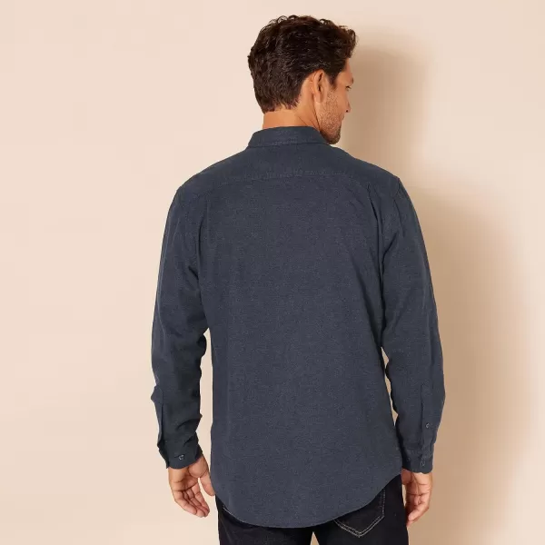 Amazon Essentials Mens RegularFit LongSleeve TwoPocket Flannel ShirtBlack