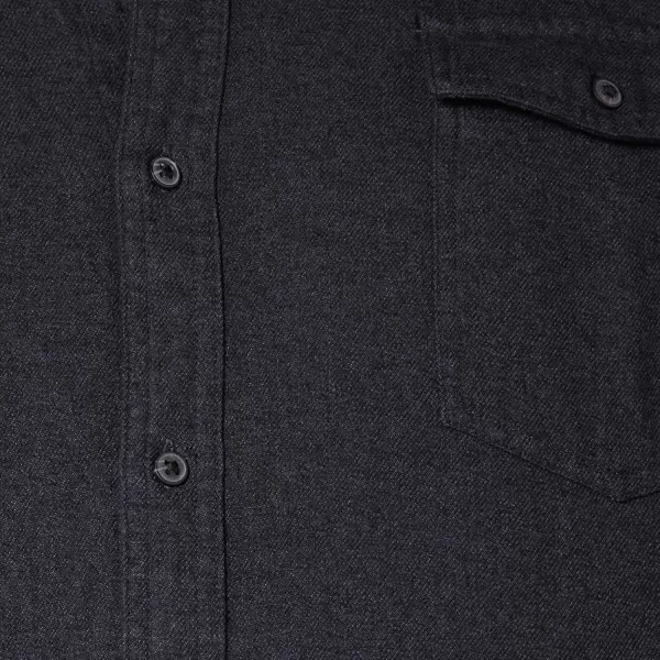 Amazon Essentials Mens RegularFit LongSleeve TwoPocket Flannel ShirtBlack