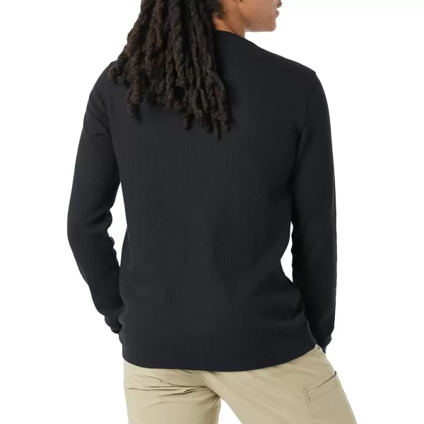 Amazon Essentials Mens RegularFit LongSleeve Waffle Henley ShirtBlack