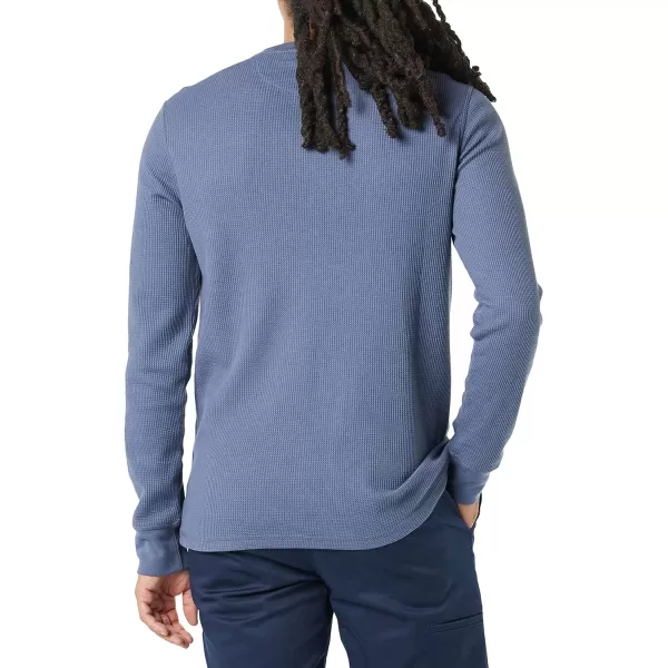 Amazon Essentials Mens RegularFit LongSleeve Waffle Henley ShirtIndigo