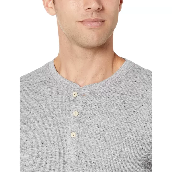 Amazon Essentials Mens RegularFit LongSleeve Waffle Henley ShirtLight Grey Heather