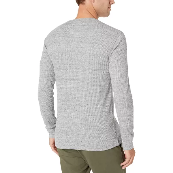 Amazon Essentials Mens RegularFit LongSleeve Waffle Henley ShirtLight Grey Heather