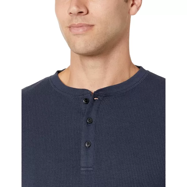 Amazon Essentials Mens RegularFit LongSleeve Waffle Henley ShirtNavy