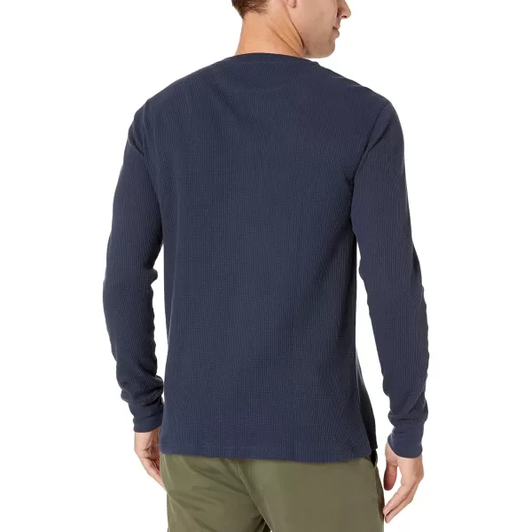 Amazon Essentials Mens RegularFit LongSleeve Waffle Henley ShirtNavy