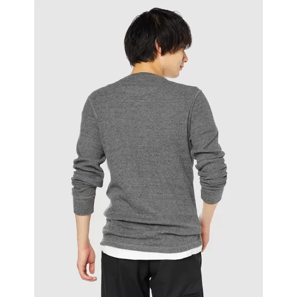 Amazon Essentials Mens RegularFit LongSleeve Waffle ShirtCharcoal