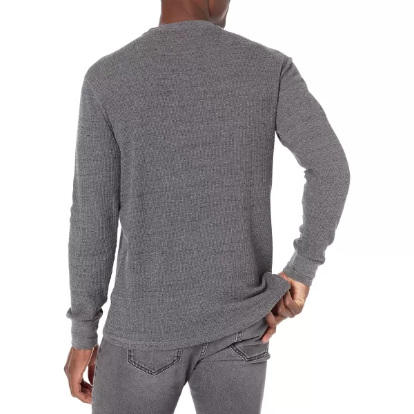 Amazon Essentials Mens RegularFit LongSleeve Waffle ShirtCharcoal