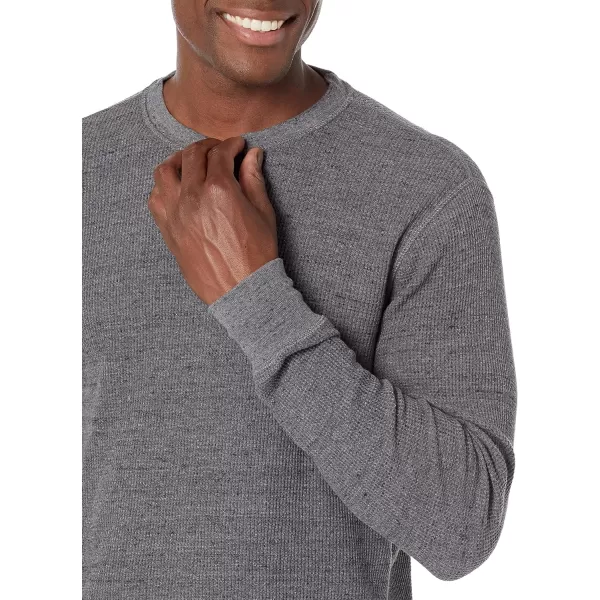 Amazon Essentials Mens RegularFit LongSleeve Waffle ShirtCharcoal