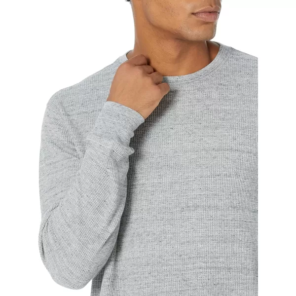 Amazon Essentials Mens RegularFit LongSleeve Waffle ShirtLight Grey Heather