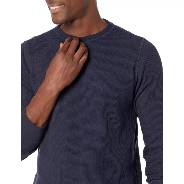 Amazon Essentials Mens RegularFit LongSleeve Waffle ShirtNavy