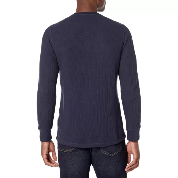 Amazon Essentials Mens RegularFit LongSleeve Waffle ShirtNavy