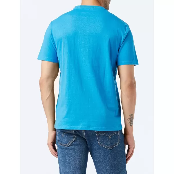 Amazon Essentials Mens RegularFit ShortSleeve Crewneck Pocket TShirt Pack of 2Bright Blue