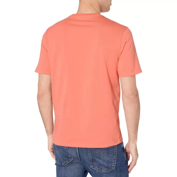 Amazon Essentials Mens RegularFit ShortSleeve Crewneck Pocket TShirt Pack of 2Coral PinkDark Navy