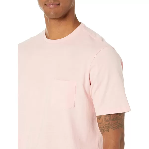 Amazon Essentials Mens RegularFit ShortSleeve Crewneck Pocket TShirt Pack of 2Light Pink