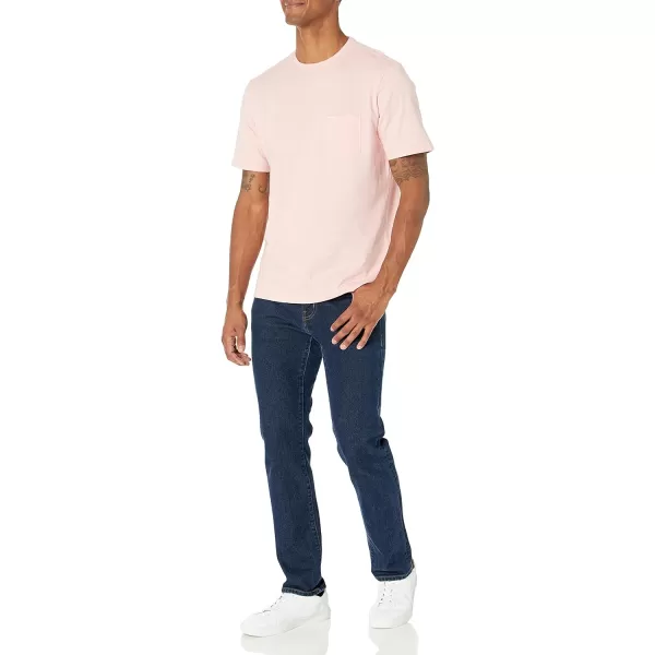 Amazon Essentials Mens RegularFit ShortSleeve Crewneck Pocket TShirt Pack of 2Light Pink