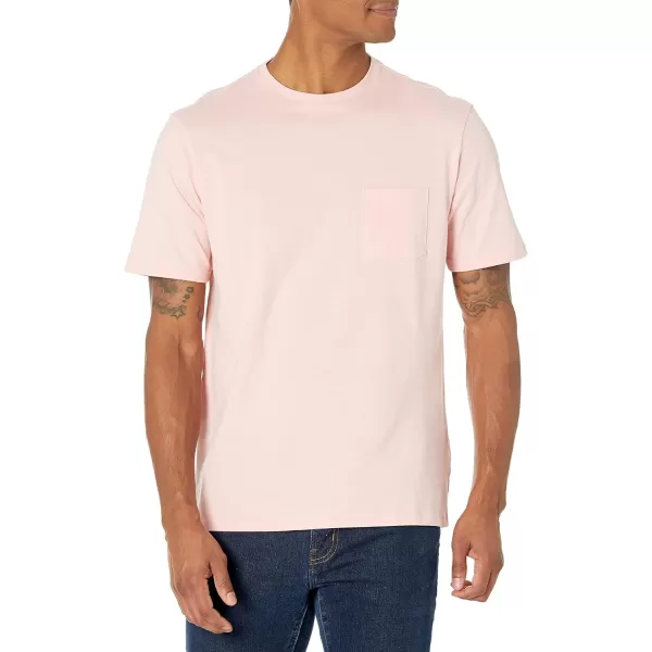 Amazon Essentials Mens RegularFit ShortSleeve Crewneck Pocket TShirt Pack of 2Light Pink