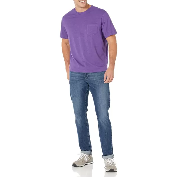 Amazon Essentials Mens RegularFit ShortSleeve Crewneck Pocket TShirt Pack of 2Purple Heather