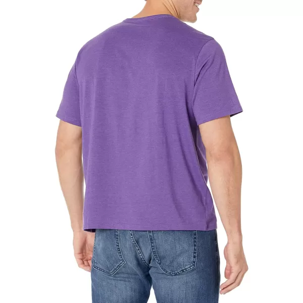 Amazon Essentials Mens RegularFit ShortSleeve Crewneck Pocket TShirt Pack of 2Purple Heather