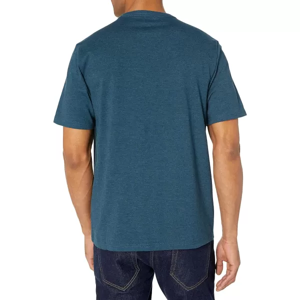 Amazon Essentials Mens RegularFit ShortSleeve Crewneck Pocket TShirt Pack of 2Teal BlueCharcoal Heather